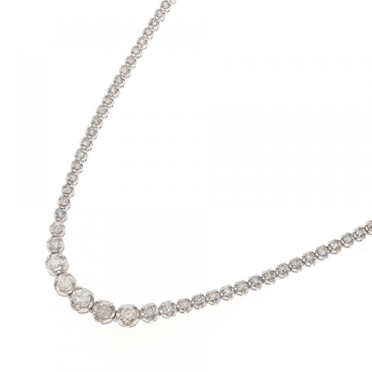 K18WG ダイヤモンド ネックレス 5.00CT
