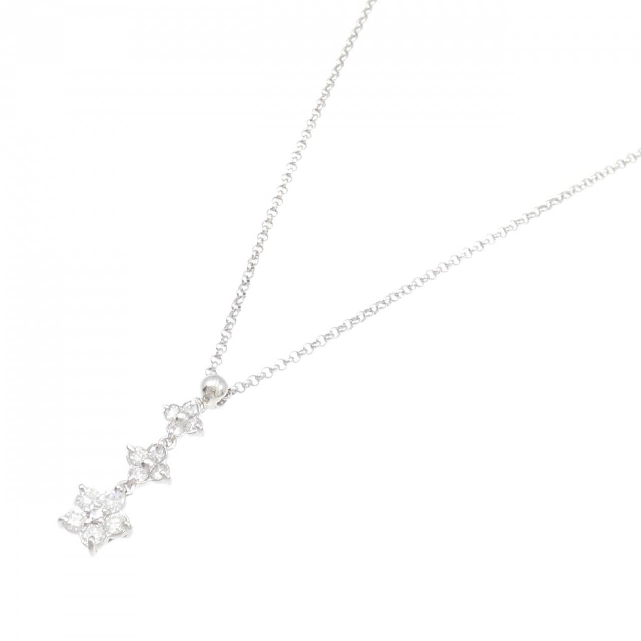 PT Flower Diamond Necklace 0.64CT