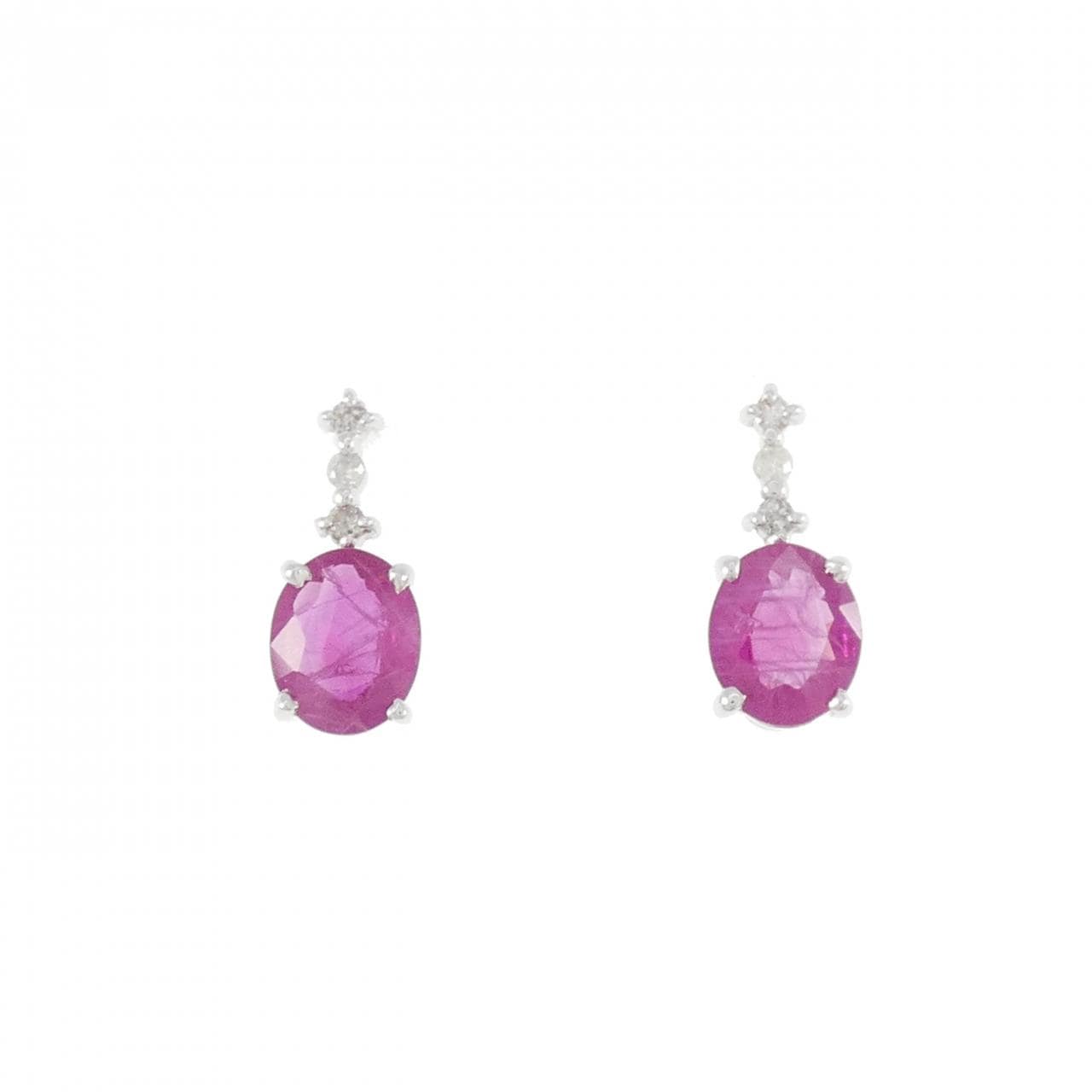 K18WG Ruby Earrings 1.09CT