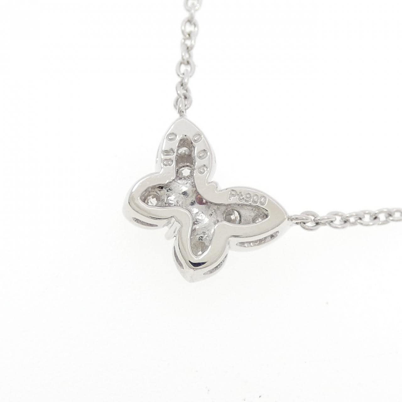PT900/PT850 バタフライ ピンクダイヤモンド ネックレス 0.06CT