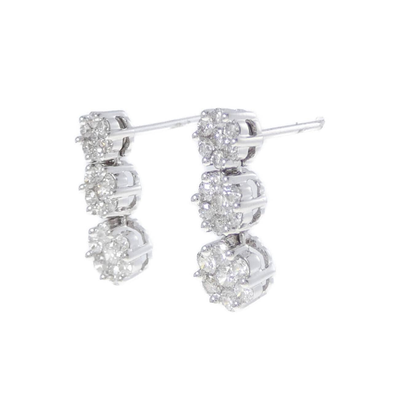 K18WG ダイヤモンド ピアス 1.00CT
