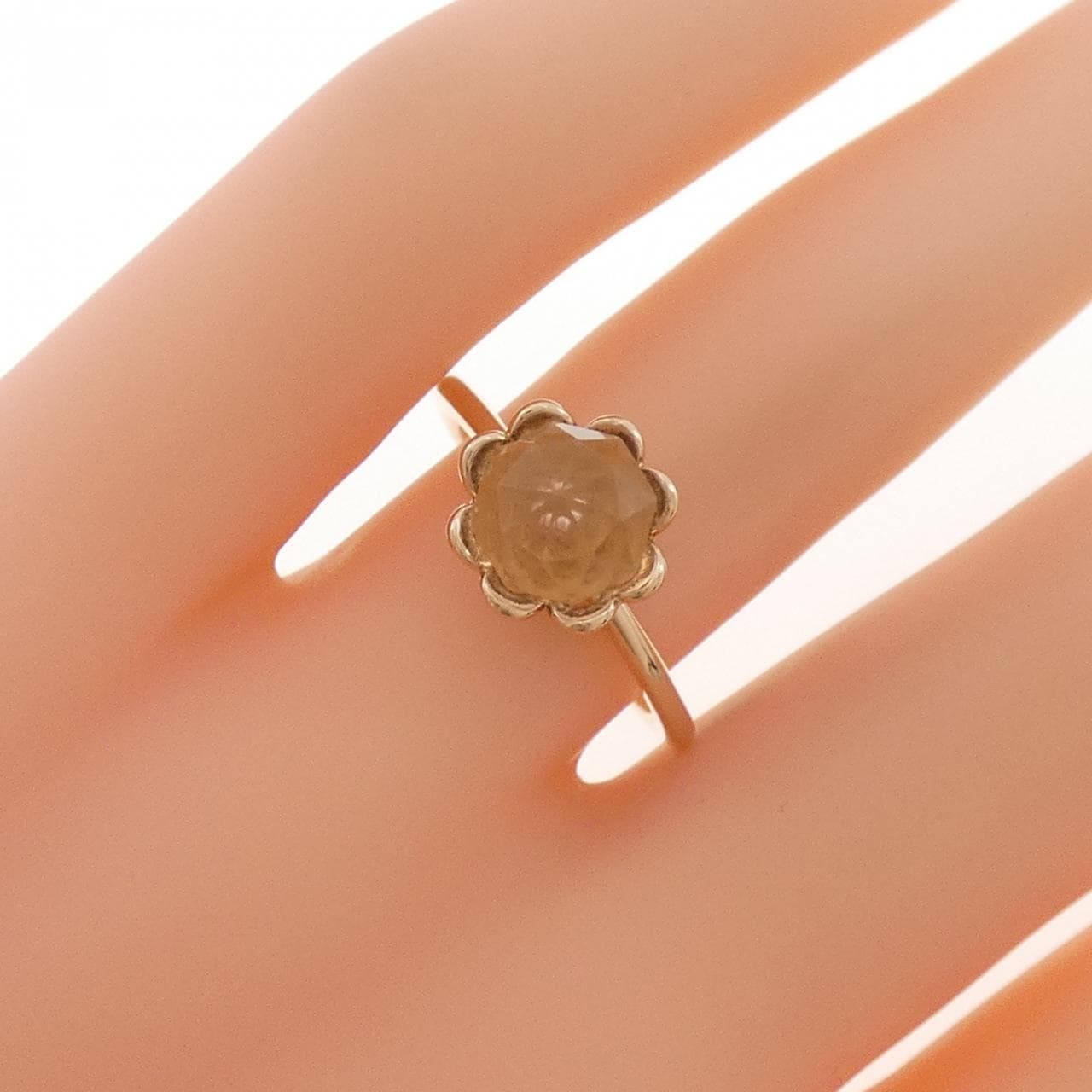 4゜C ローズクオーツ リング