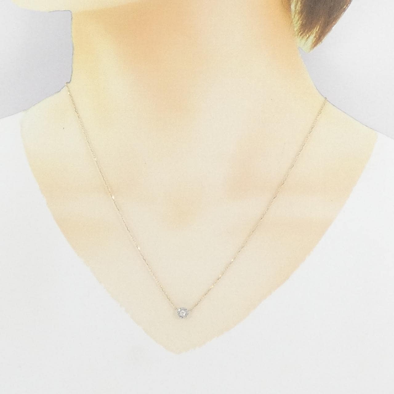 K18WG/K18YG ダイヤモンド ネックレス 0.10CT