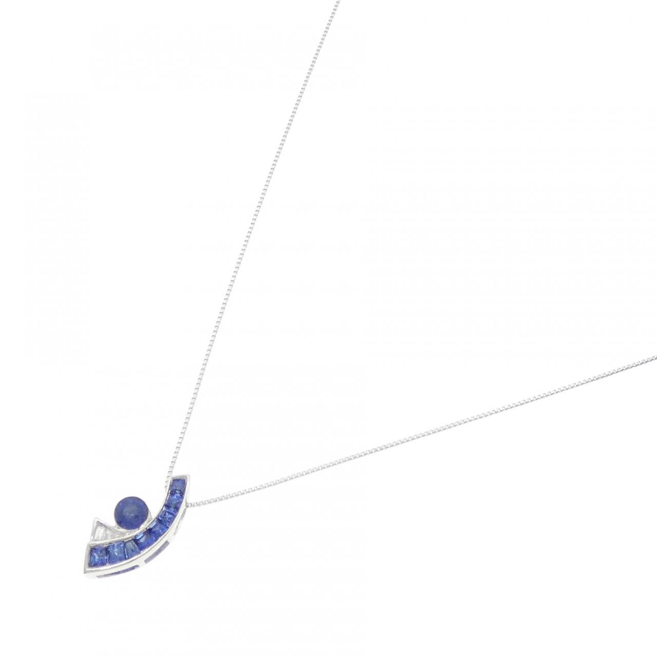 K18WG サファイヤ ネックレス 0.53CT