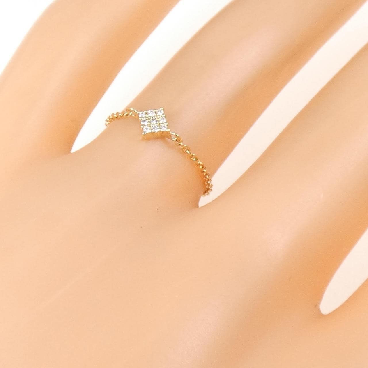 K18YG ダイヤモンド リング 0.03CT