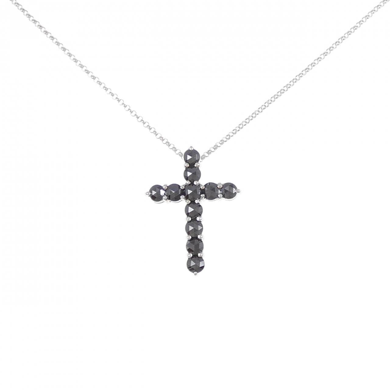 K18WG/750WG cross Diamond necklace 1.00CT