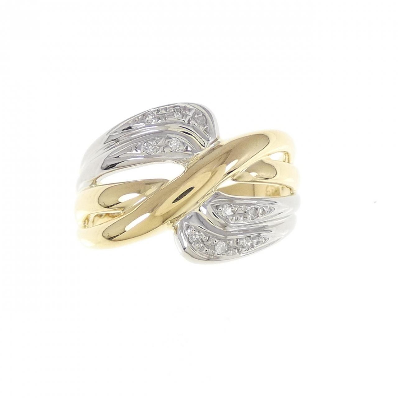 K18YG/PT ダイヤモンド リング 0.05CT