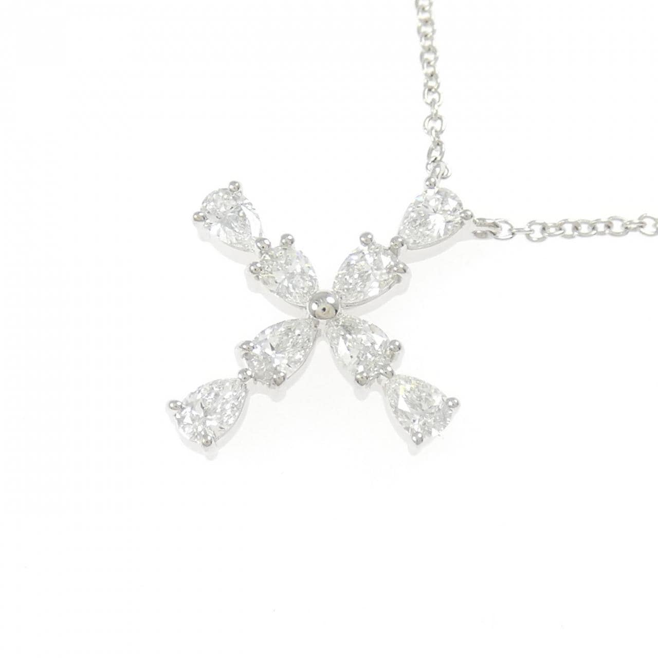 ハリーウィンストン ペアシェイプミニクロス ネックレス