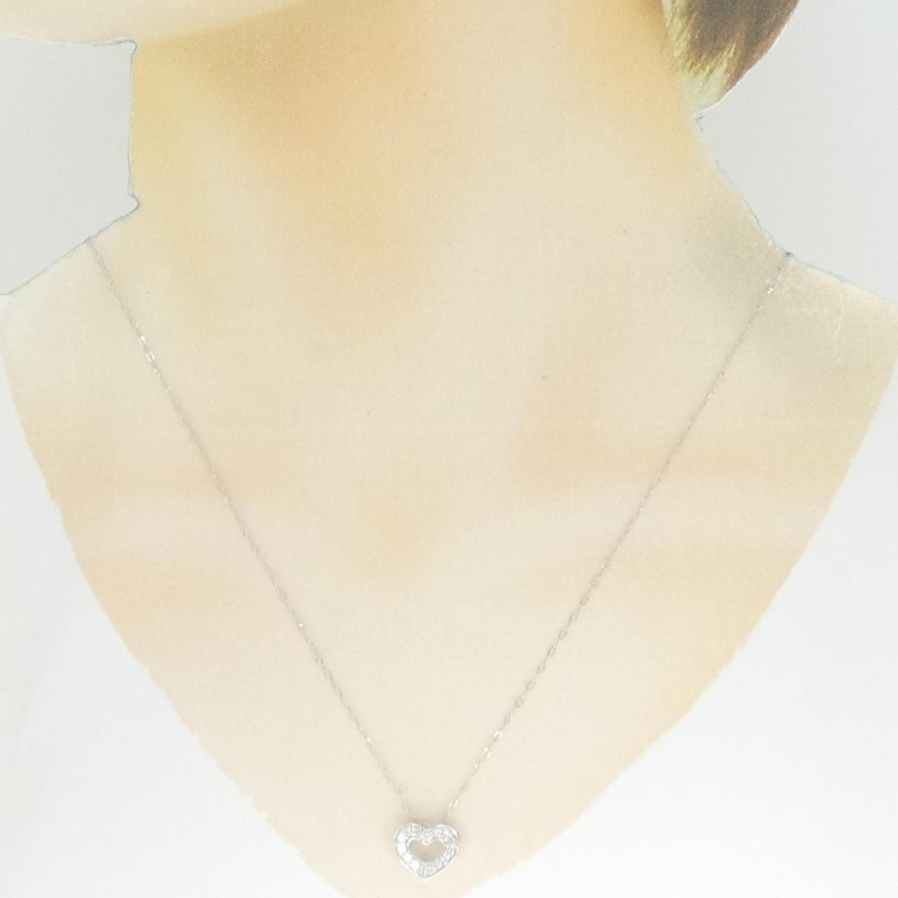 K18WG ハート ダイヤモンド ネックレス 0.30CT