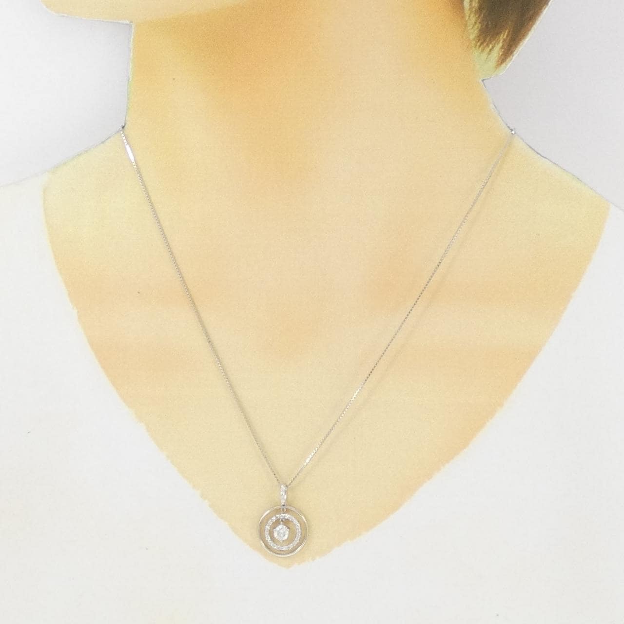 K18WG ダイヤモンド ネックレス 0.30CT
