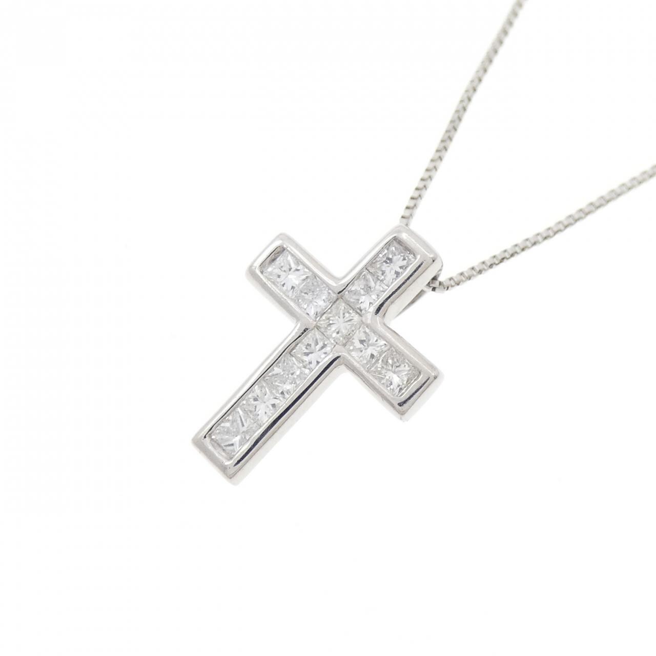 PT900/PT850 クロス ダイヤモンド ネックレス 0.30CT