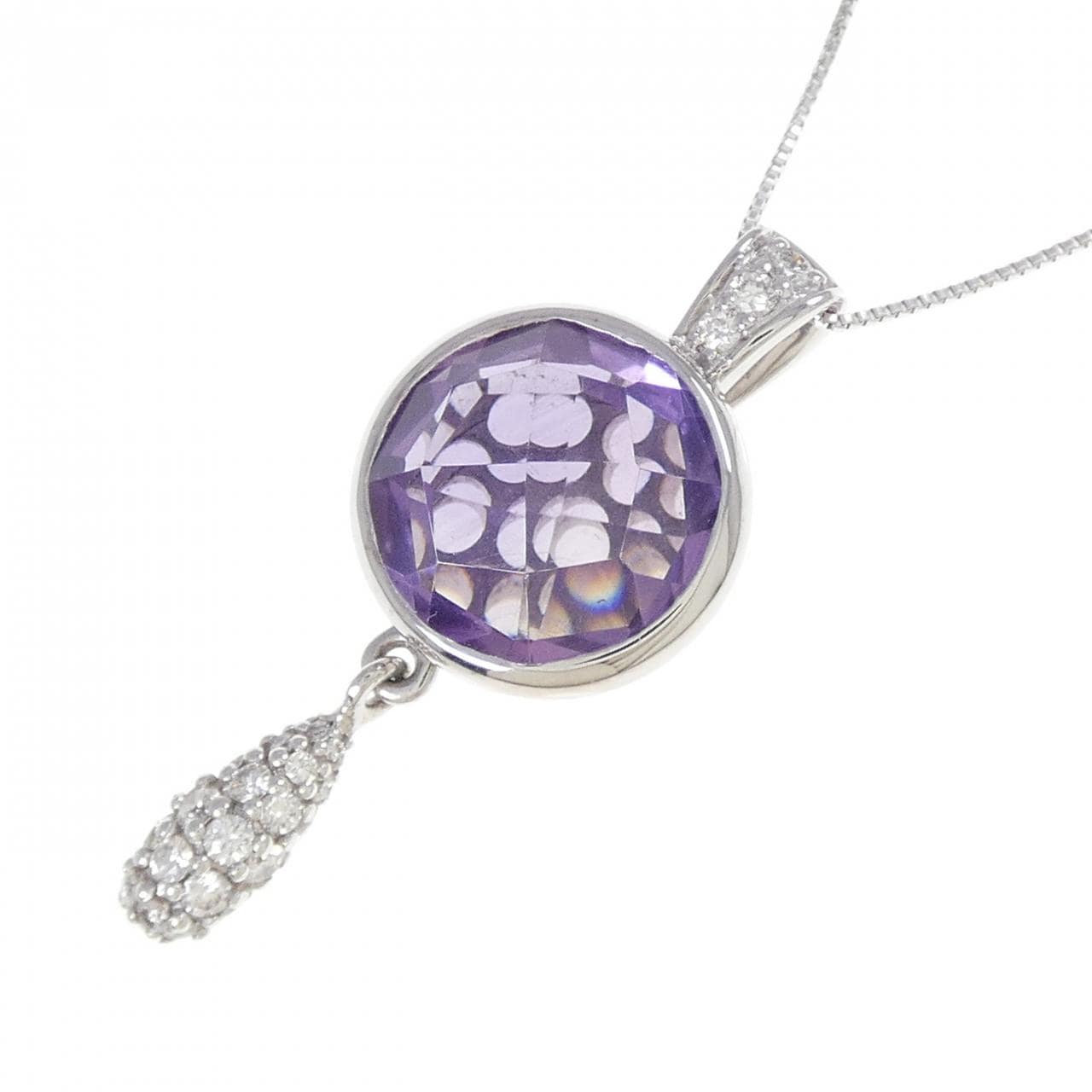 K18WG アメジスト ネックレス 5.40CT