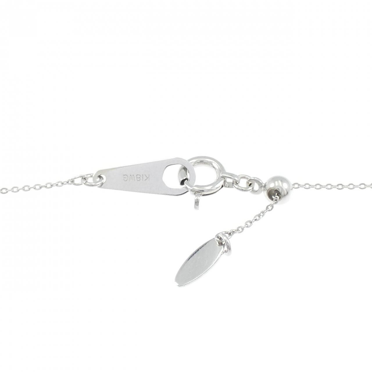 K18WG ソリティア ダイヤモンド ネックレス 0.12CT