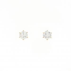 K18YG ソリティア ダイヤモンド ピアス 1.067CT
