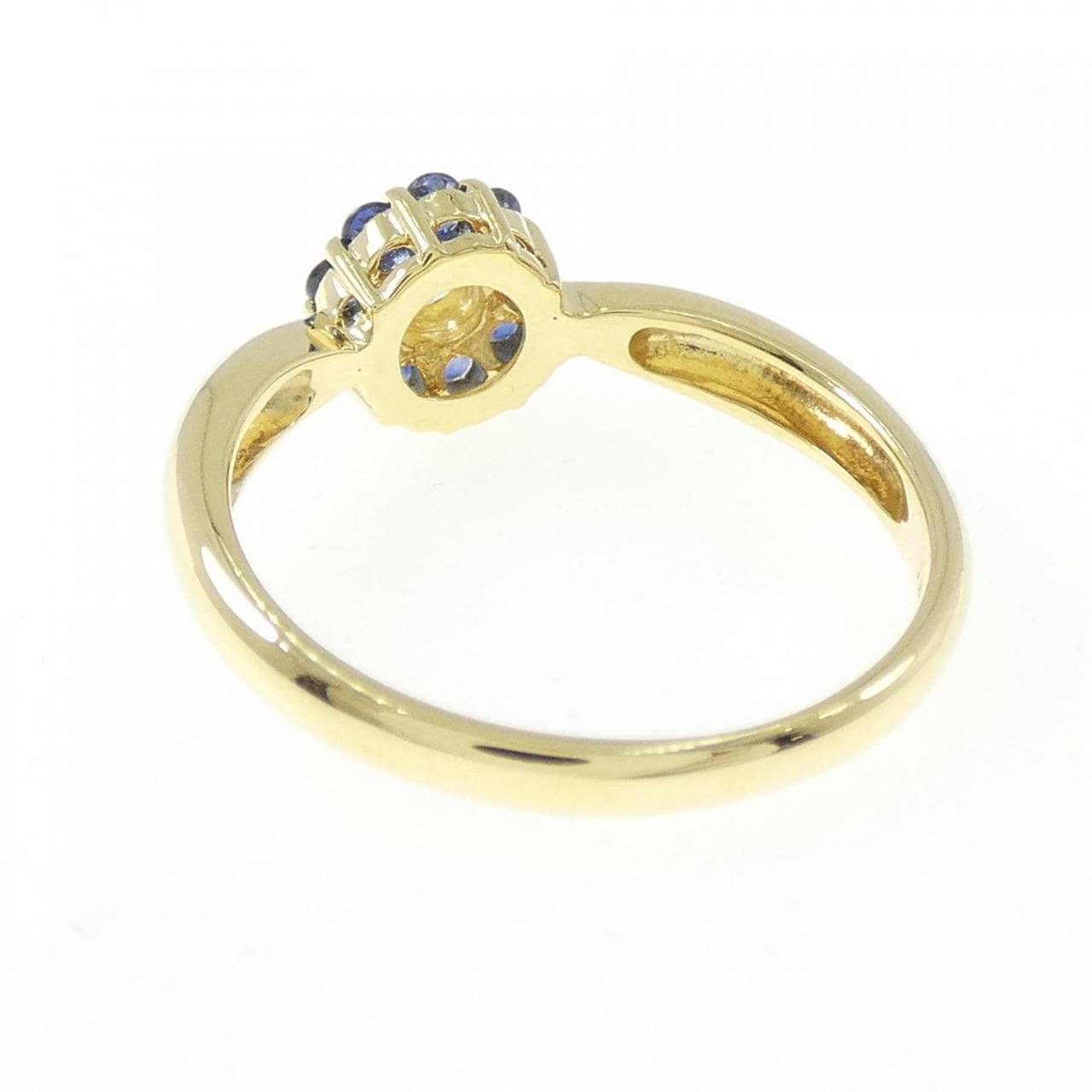 K18YG花卉蓝宝石戒指0.24CT