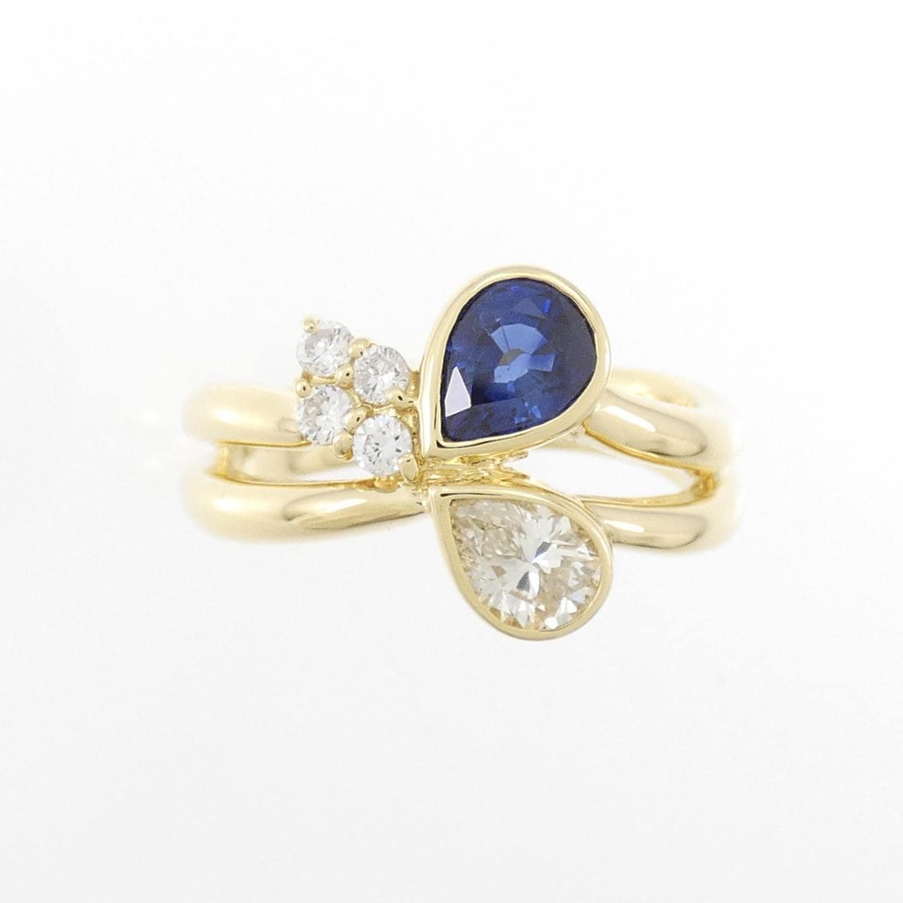 K18YG Sapphire Ring 0.65CT