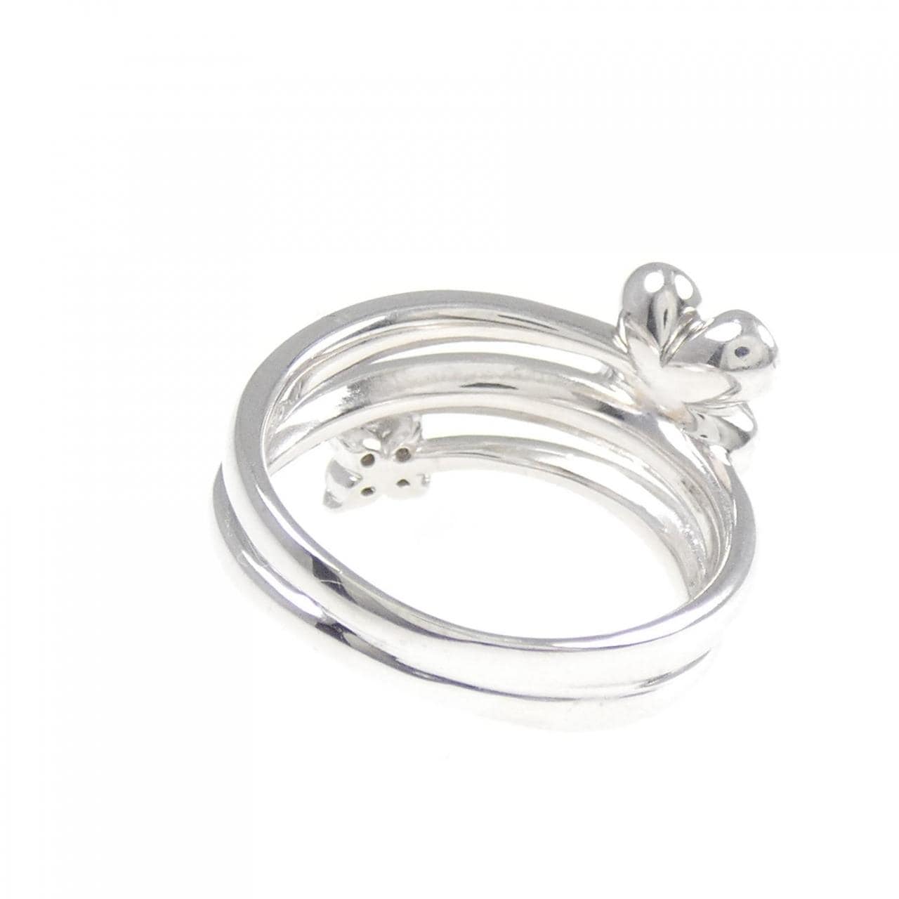K18WG flower Diamond ring 0.20CT