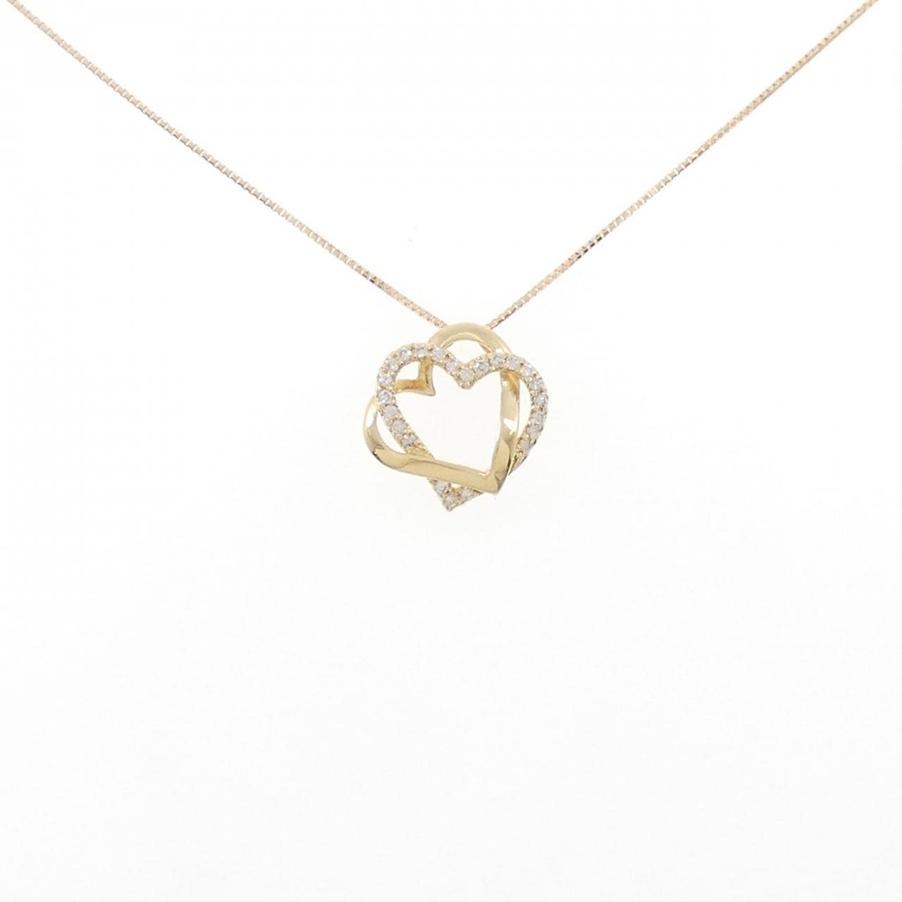 K18YG heart Diamond necklace 0.15CT