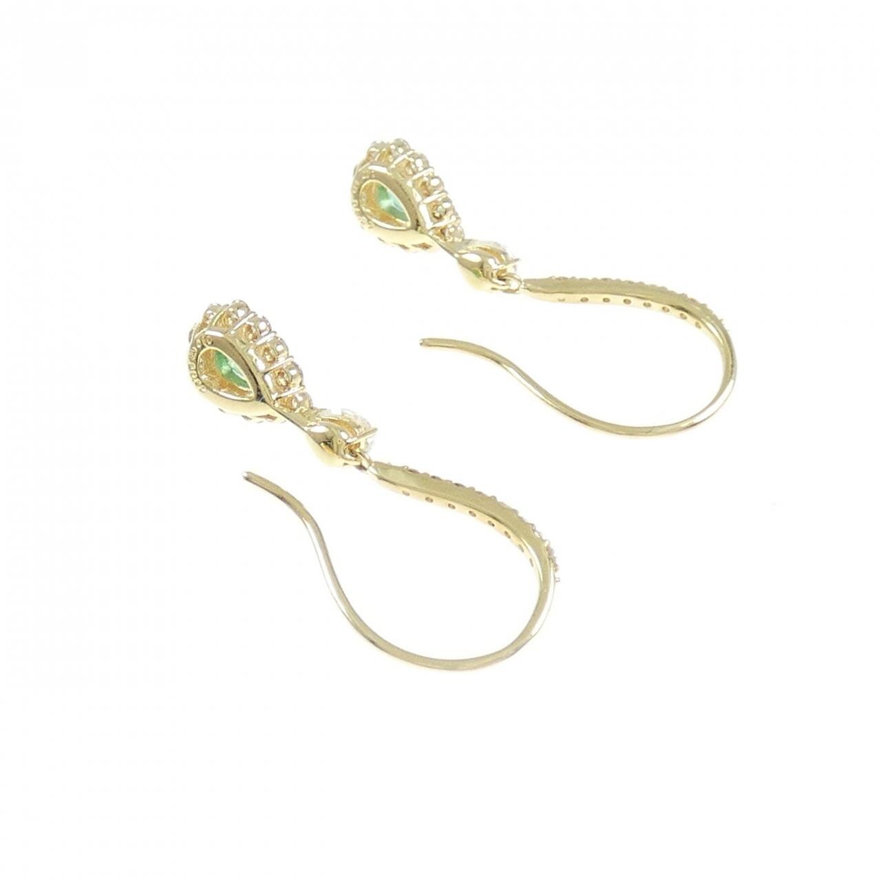 【新品】K18YG エメラルド ピアス 0.39CT