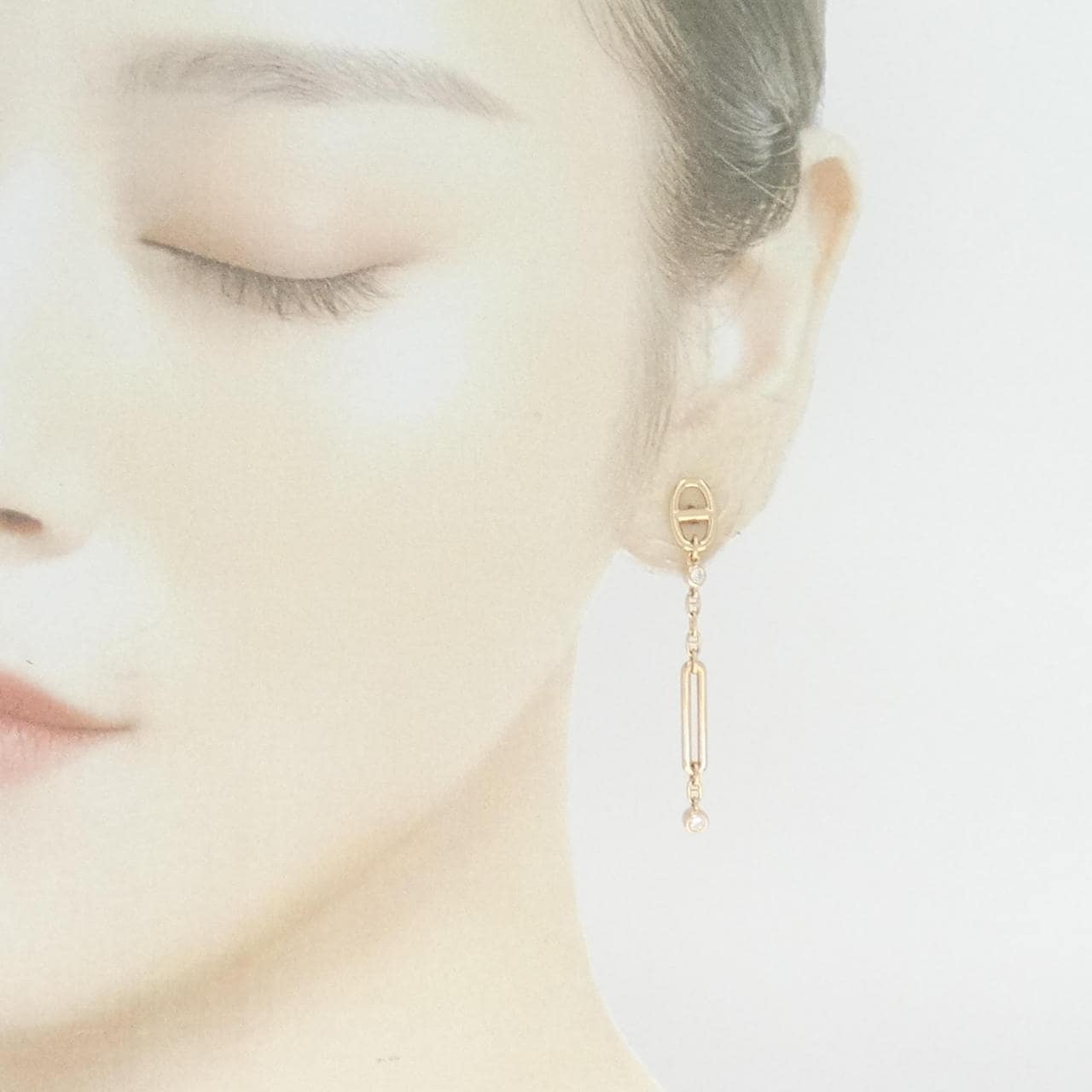 エルメス シェーヌ ダンクル カオス ピアス 0.2CT