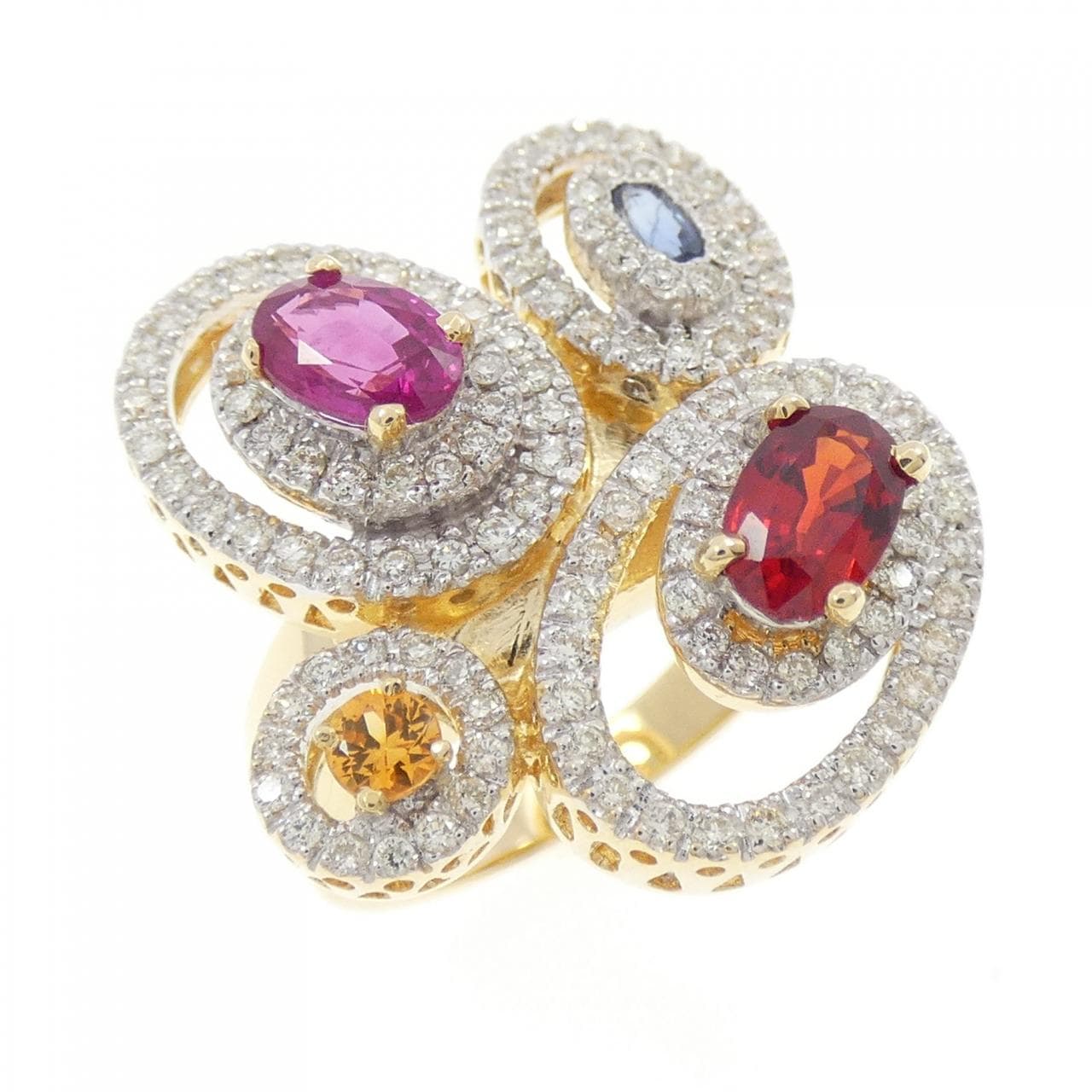 750YG/750WG カラーストーン リング