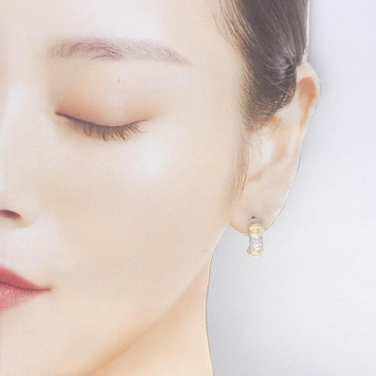 K18YG/PT900 ダイヤモンド ピアス 0.22CT