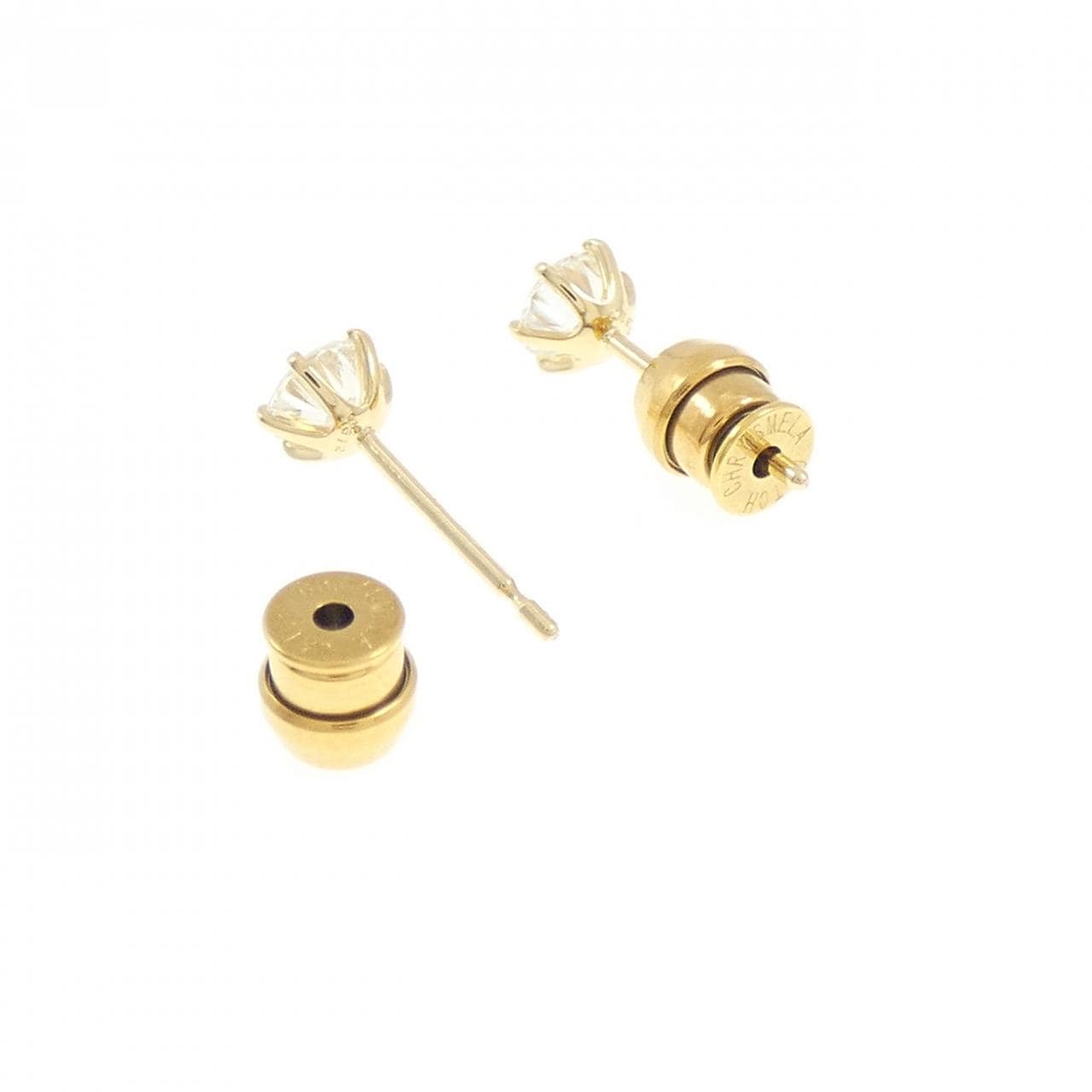 【リメイク】K18YG/ST ダイヤモンド ピアス 0.312CT 0.317CT H VS1-2 VG-GOOD