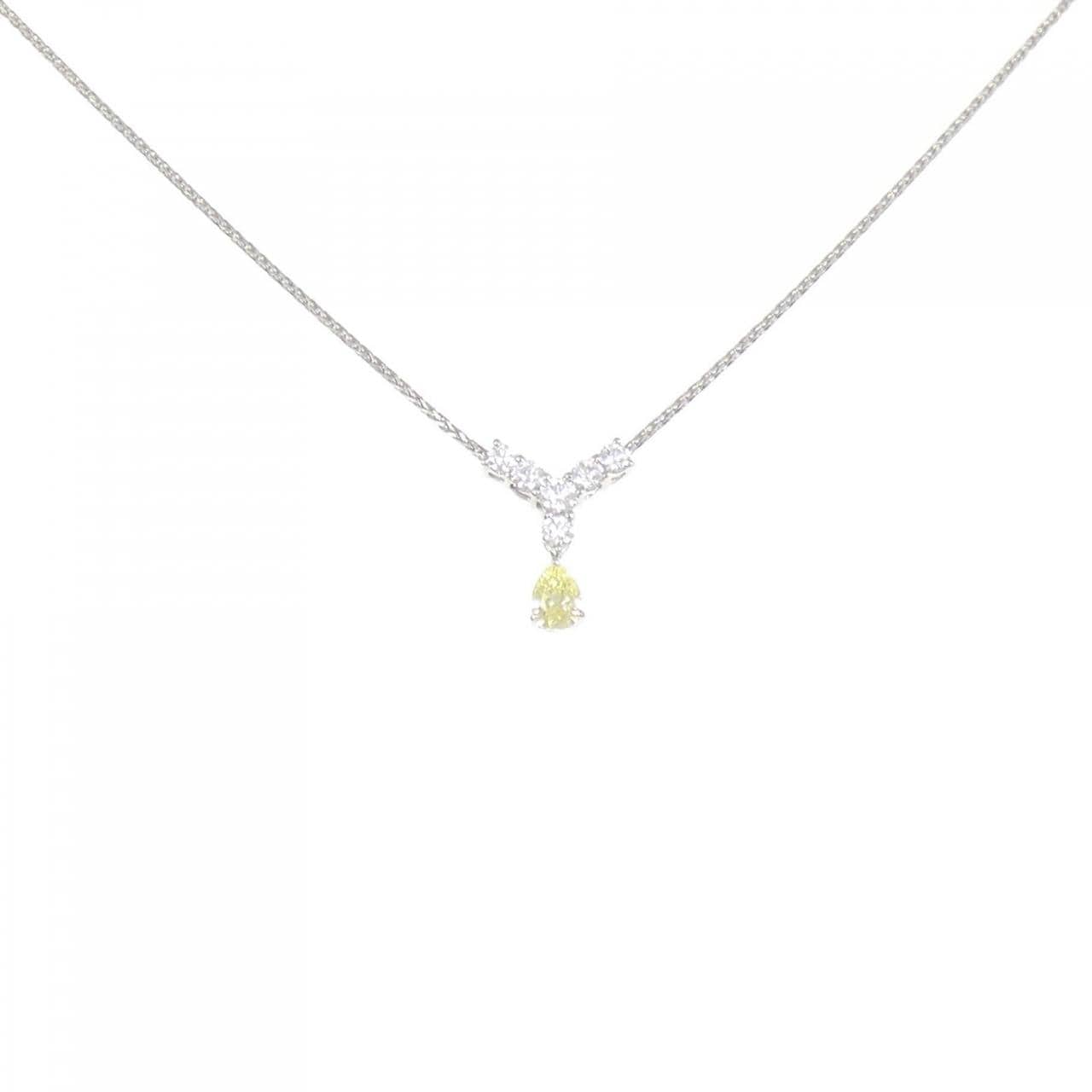 PT950/PT850 ダイヤモンド ネックレス 0.326CT FY SI1 ペアシェイプ
