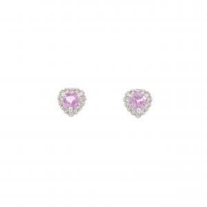 K18WG ハート サファイヤ ピアス 0.56CT