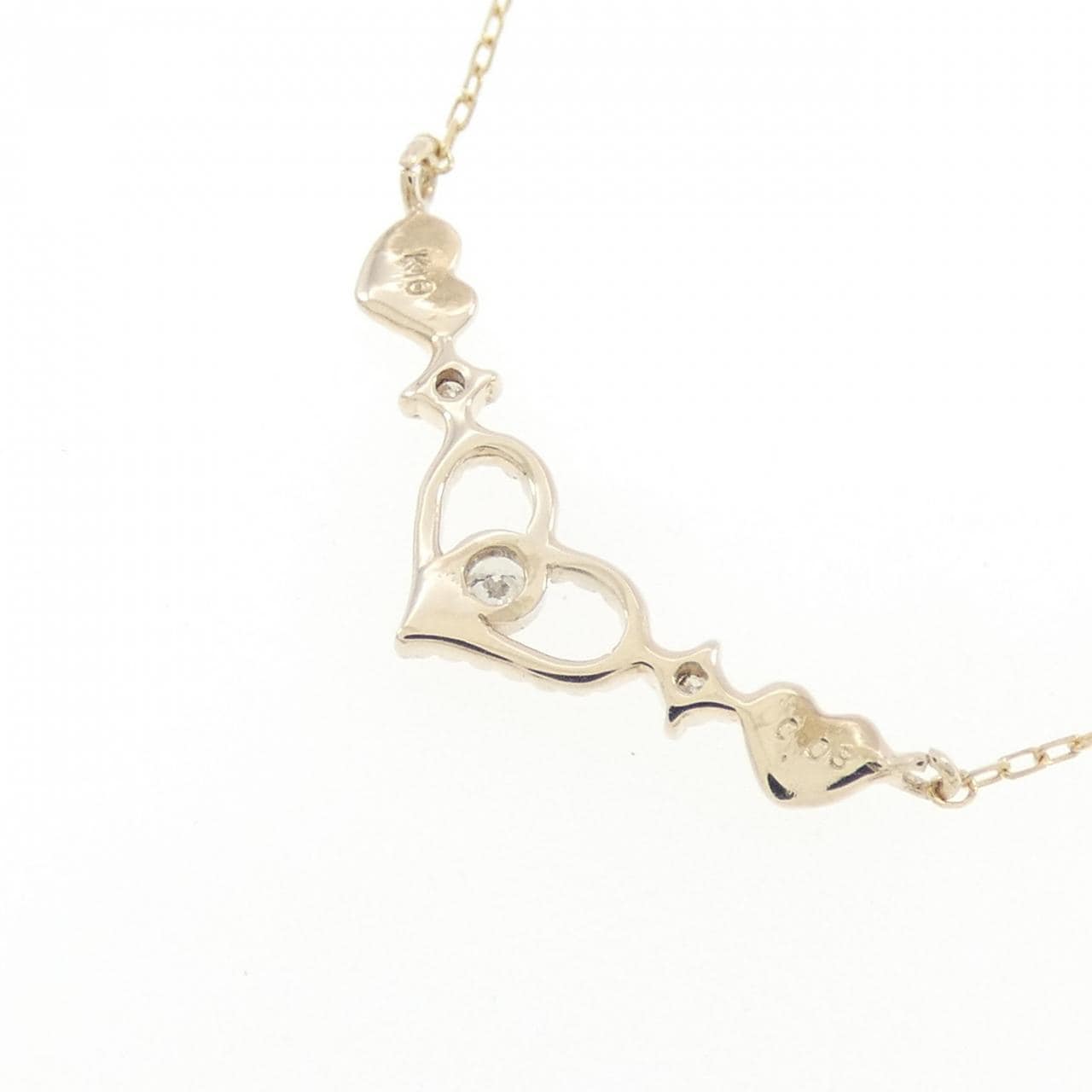 K10YG ハート ダイヤモンド ネックレス 0.03CT