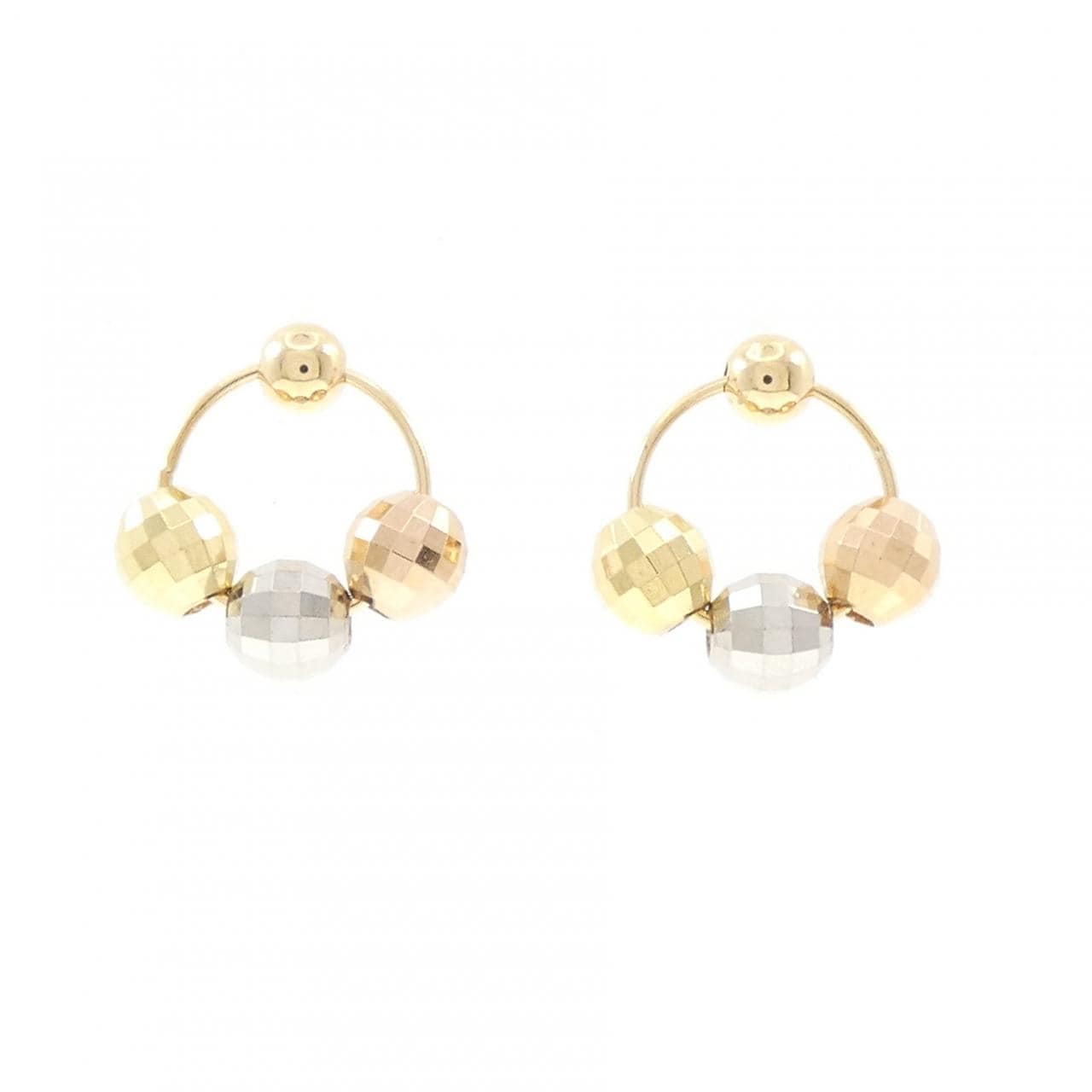 K18スリーカラー ピアス