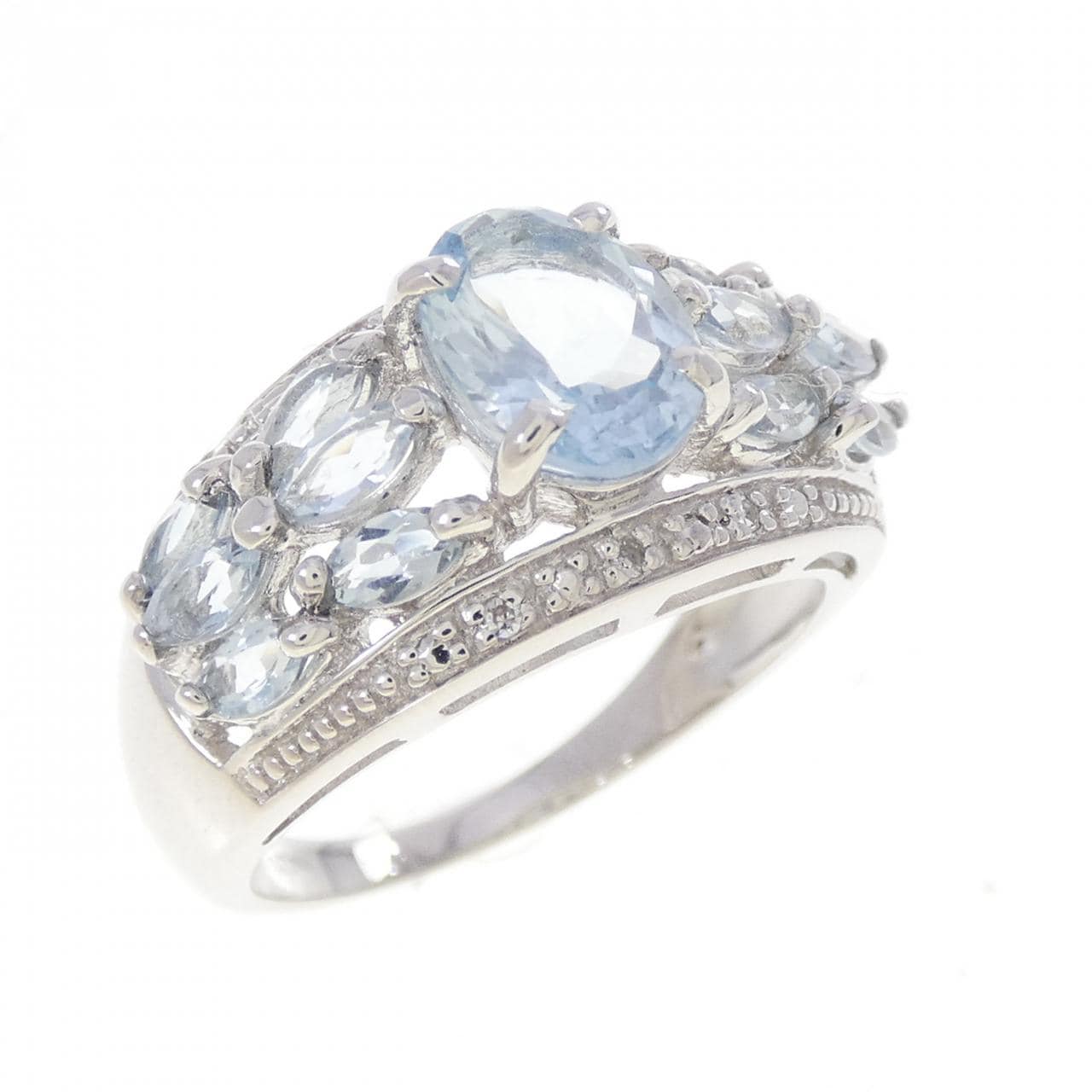 10KWG アクアマリン リング