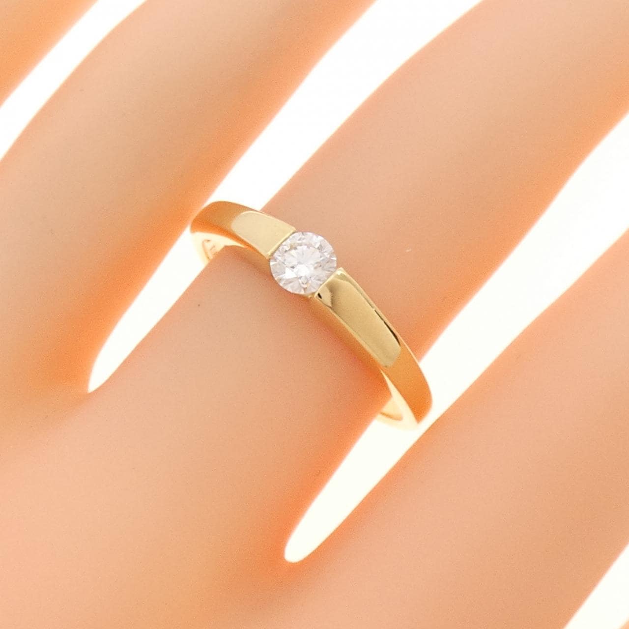 K18YG ダイヤモンド リング 0.313CT F VS2 EXT