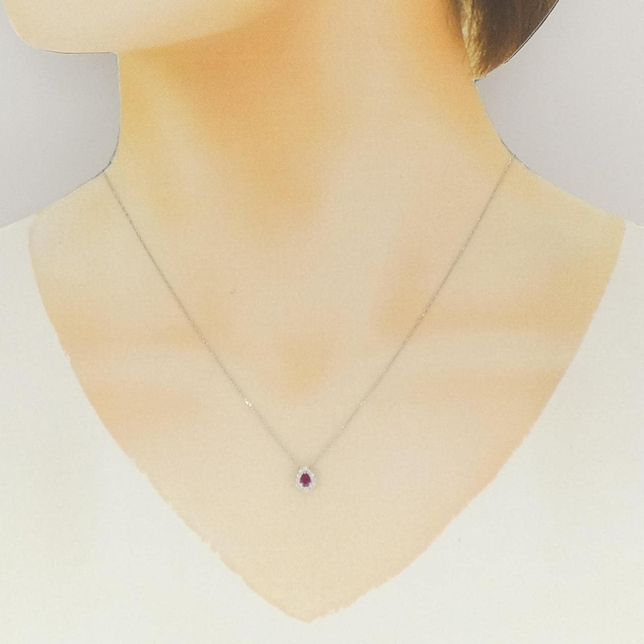 PT950/PT850 ルビー ネックレス 0.13CT