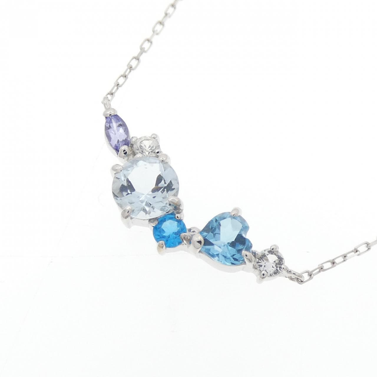 K10WG カラーストーン ネックレス