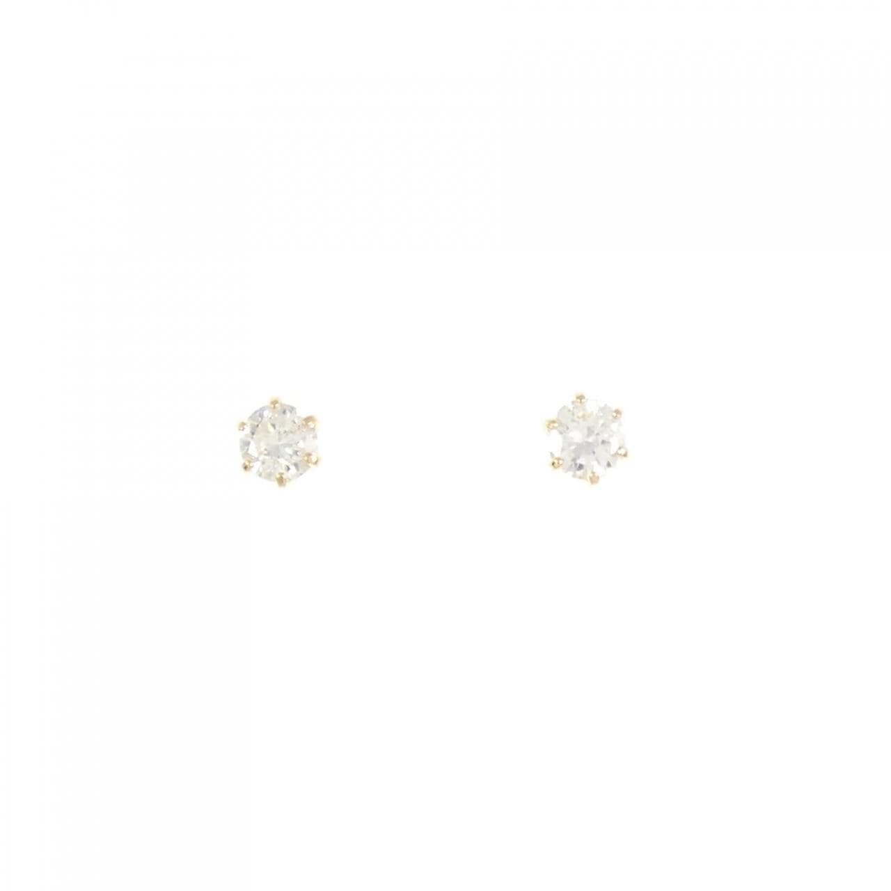 【新品】K18YG ソリティア ダイヤモンド ピアス 0.50CT