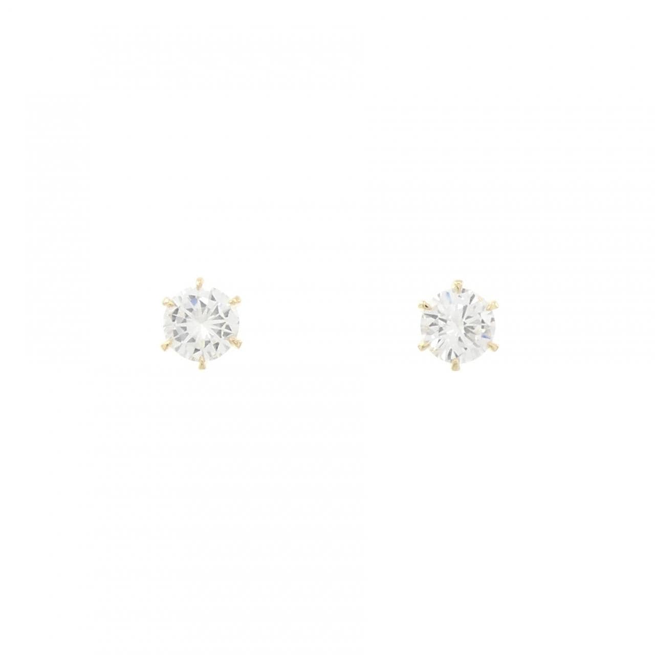 【リメイク】K18YG/ST ダイヤモンド ピアス 0.302CT 0.318CT D VS1-2 VG-G
