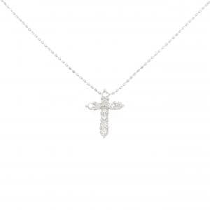 K18WG クロス ダイヤモンド ネックレス 0.30CT