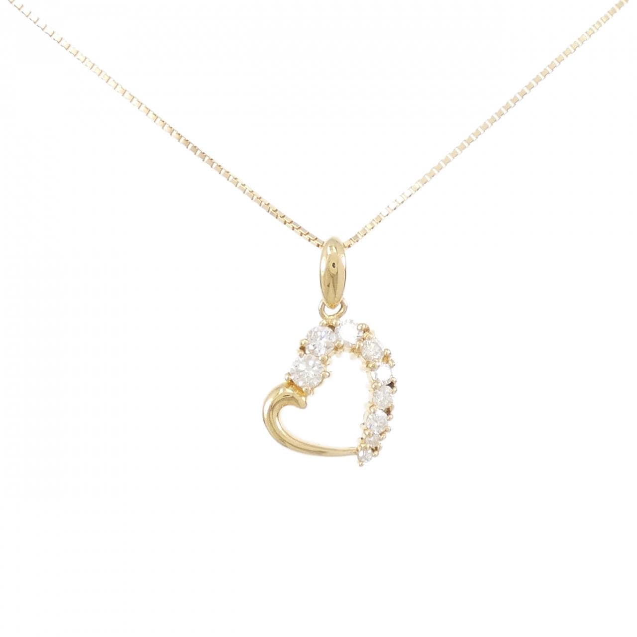 K18YG ハート ダイヤモンド ネックレス 0.41CT