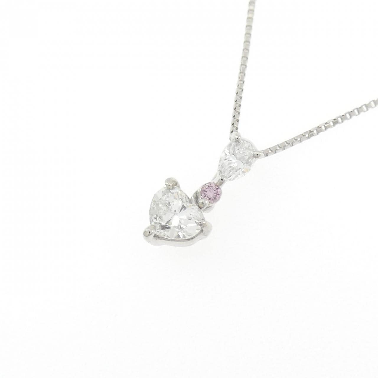 PT900/PT850 ダイヤモンド ネックレス 0.244CT F SI2 ハートシェイプ