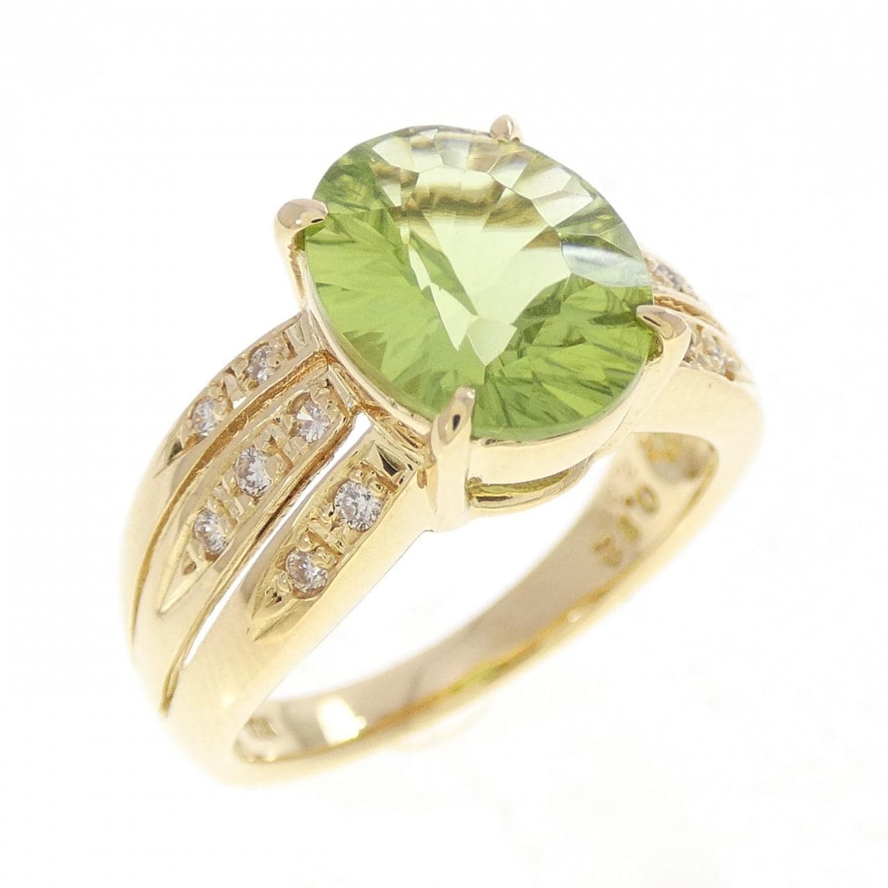 K18YG ペリドット リング 2.38CT