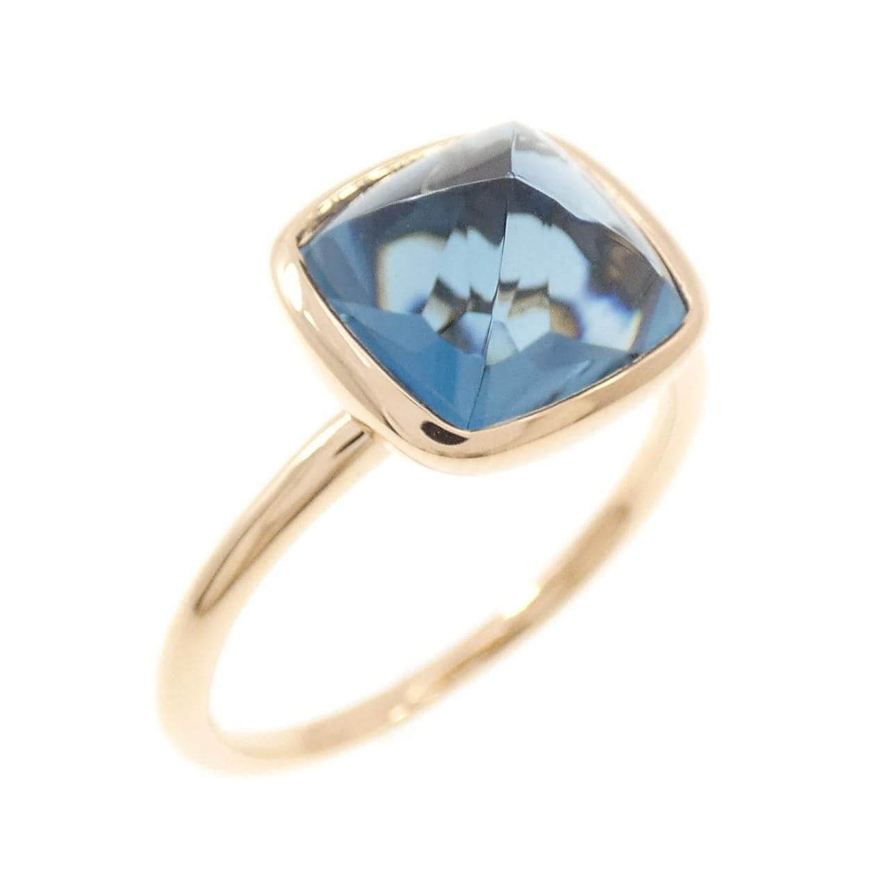 K18PG ブルートパーズ リング 4.31CT
