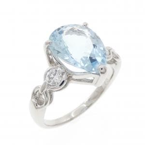 PT900 アクアマリン リング 3.26CT