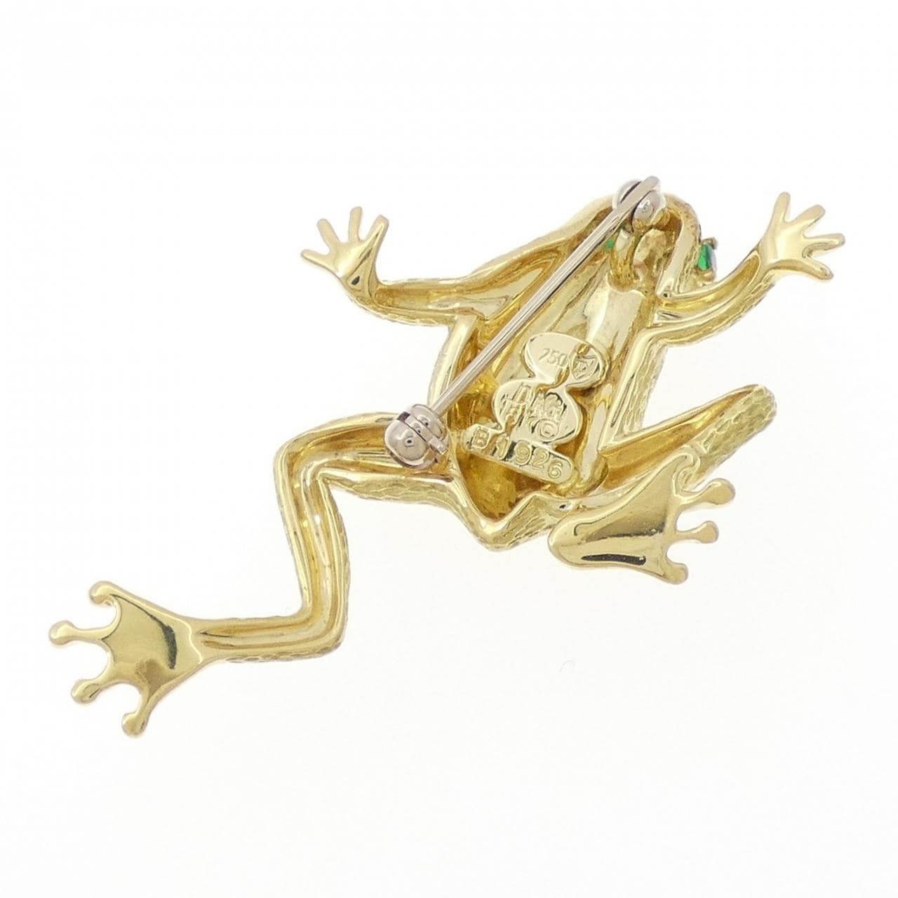 ヘンリー デュネイ フロッグ エメラルド ブローチ