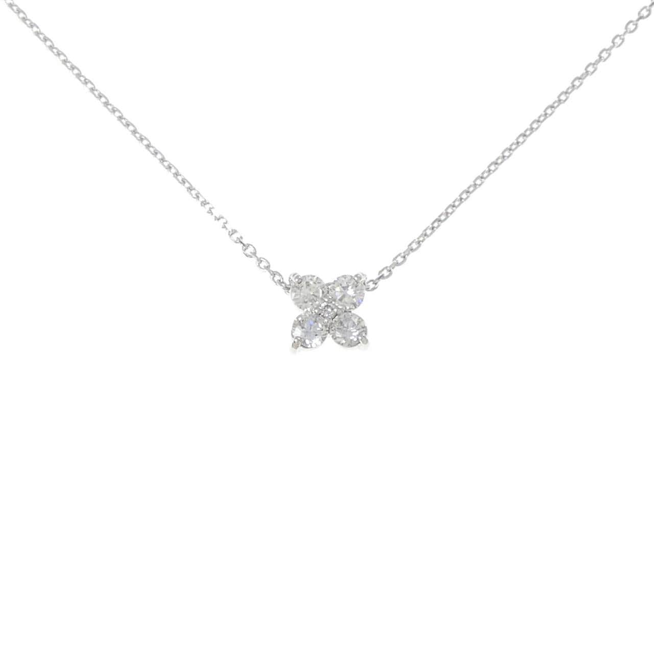 K18WG フラワー ダイヤモンド ネックレス 0.50CT
