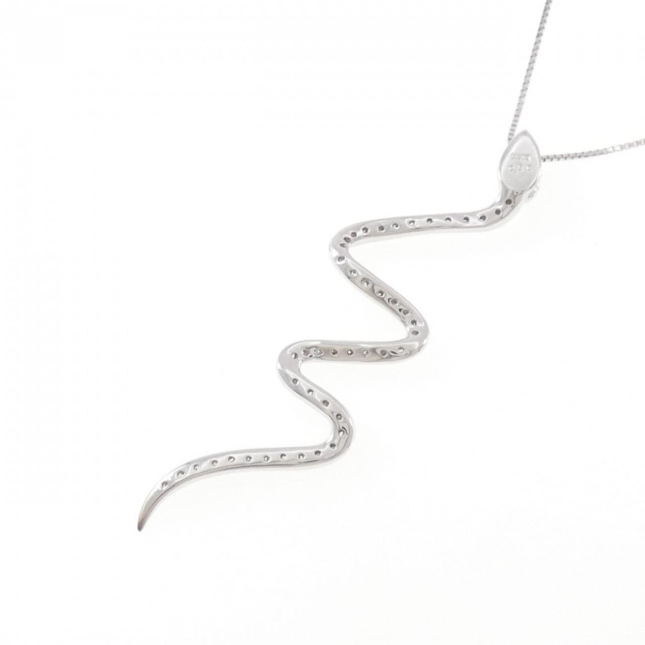 K18WG スネーク ダイヤモンド ネックレス 0.50CT