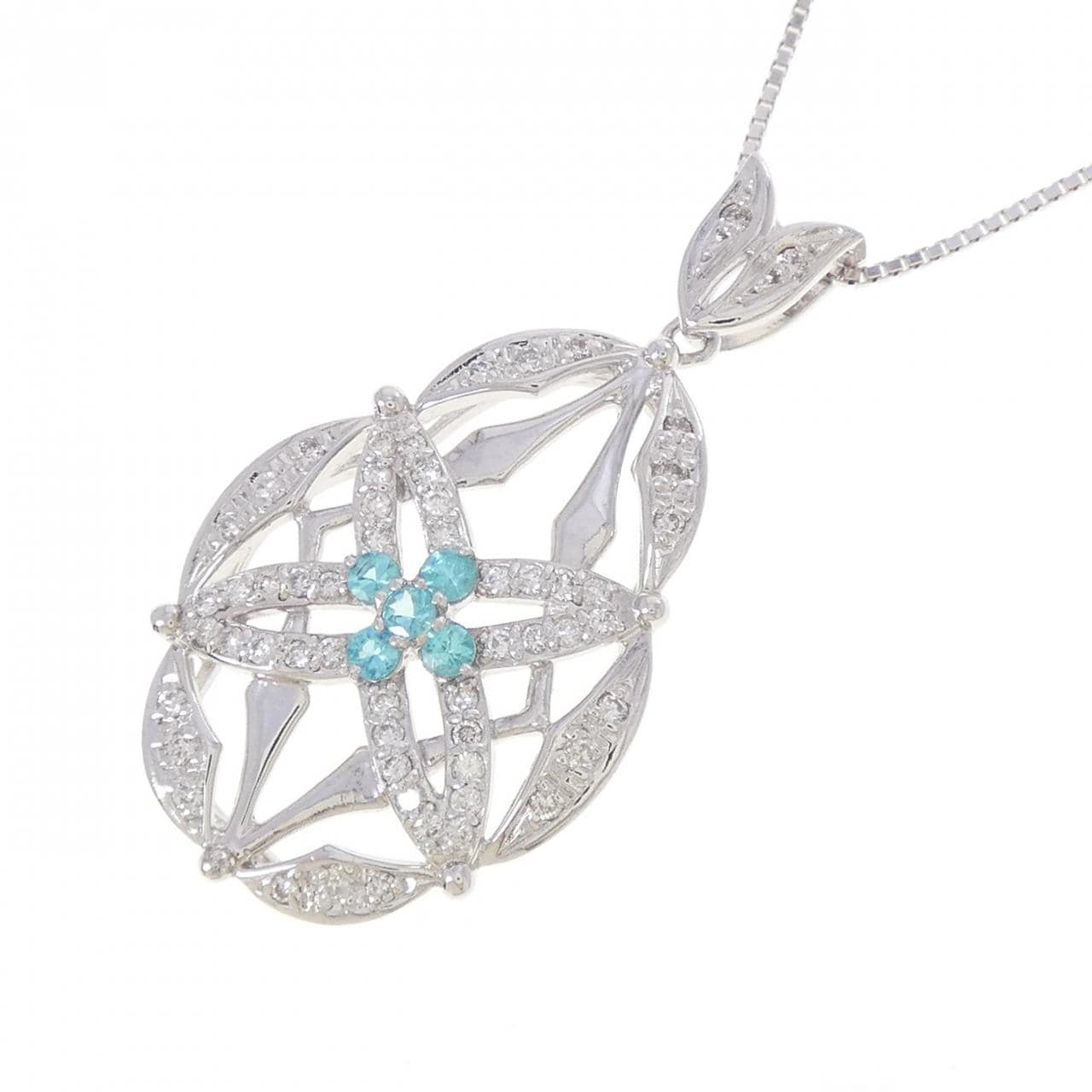K18WG トルマリン ネックレス 0.15CT