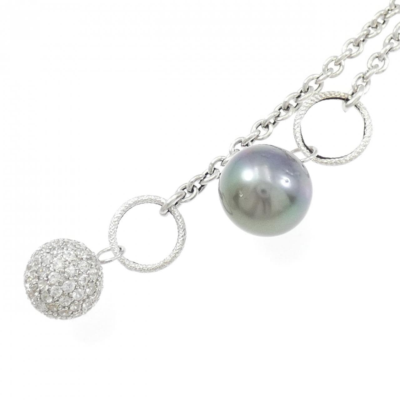 750WG 黒蝶パール ネックレス 11.4mm