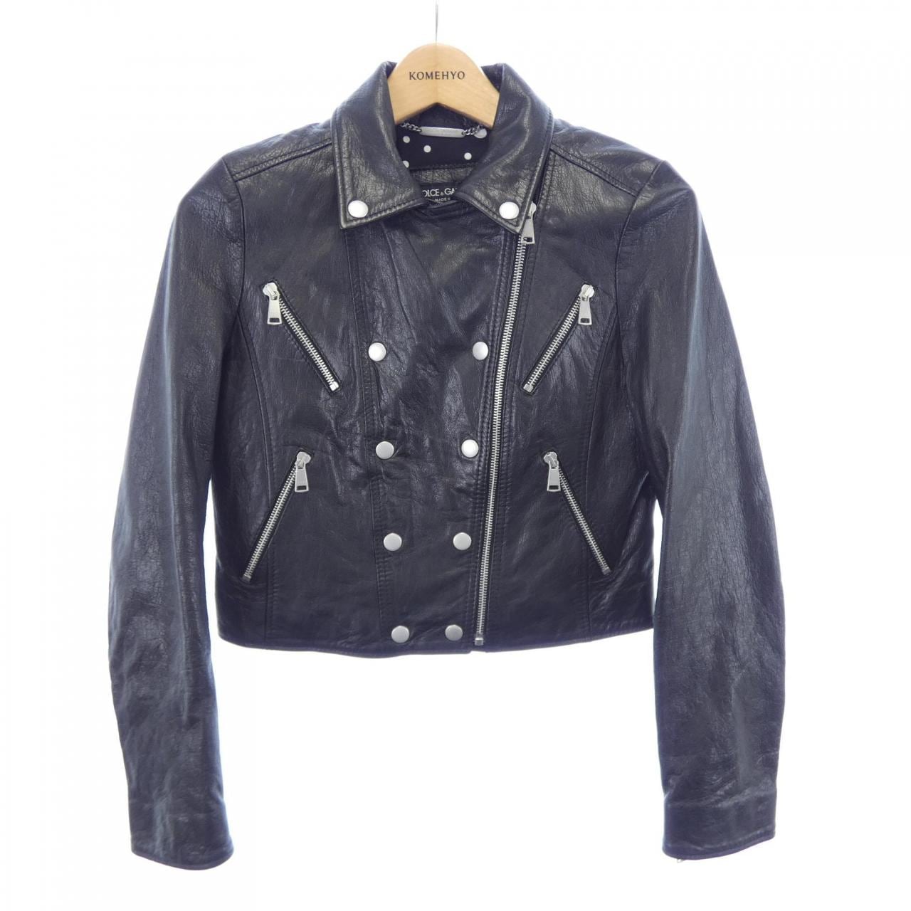 ドルチェアンドガッバーナ DOLCE&GABBANA F9829L/FUL79 レザーライダースジャケット