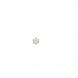 K18YG ソリティア ダイヤモンド ピアス 0.11CT 片耳